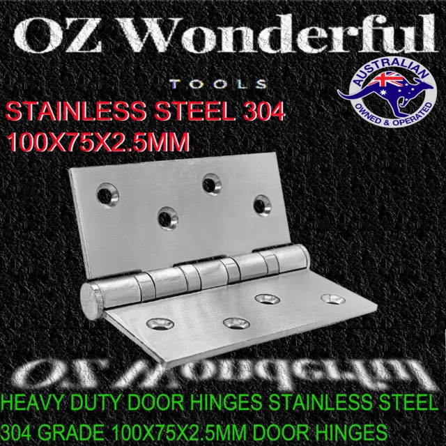 Stainless Steel Door Hinges 304 grade 100x75x2.5mm BUTT HINGE Heavy duty