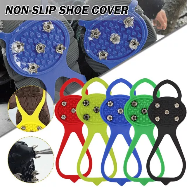 Universal Winter Non Slip Snow Ice Grips Cleats Treads Crampons Shoe Boot Spikes