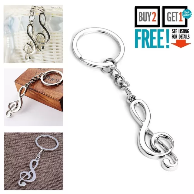 New Music Symbol Note G Treble Clef Pendant Keychain Key Chain Ring Gifts UK