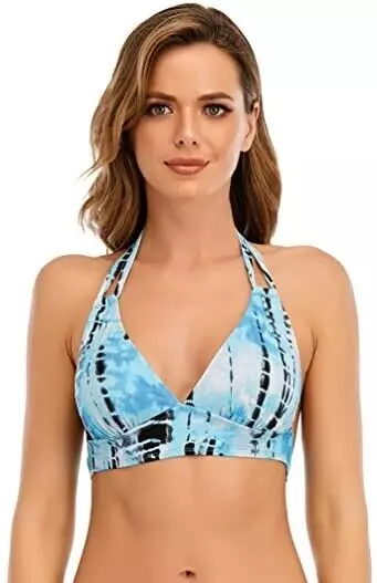 Lucky Brand L123536 Beach Wave Halter Swim Top Women's Size S