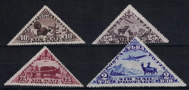 TUVA, 1934 AIR, PART SET TO 2t, MOUNTED MINT (4 VALUES)