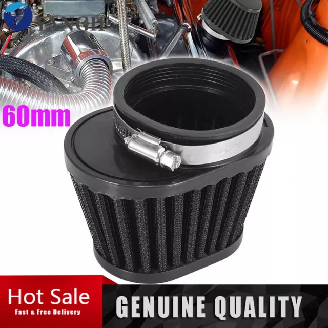 60MM Air Filter ATV Carburetor Pod Cleaner Elliptical Intake Tube Universal Kit