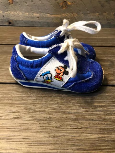 Chaussures bébé vintage années 80 années 90 Walt Disney Pals Mickey Mouse Donald Duck taille 1