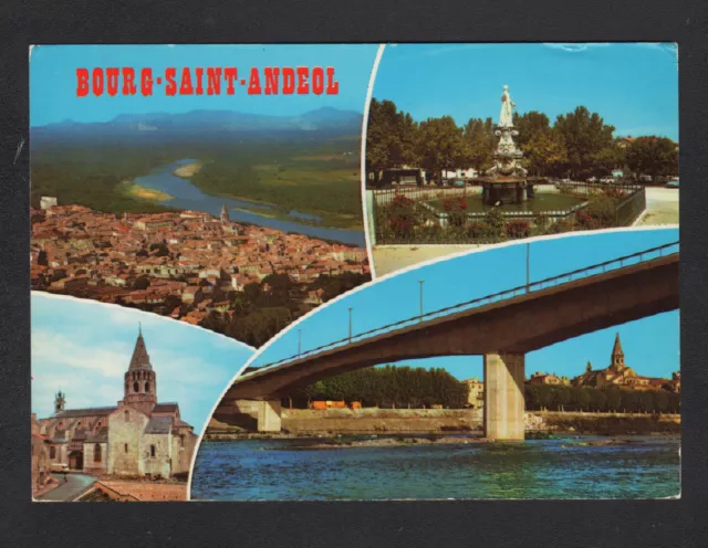 BOURG-SAINT-ANDEOL (07) PONT , VILLAS & EGLISE , VUE aérienne en 1977