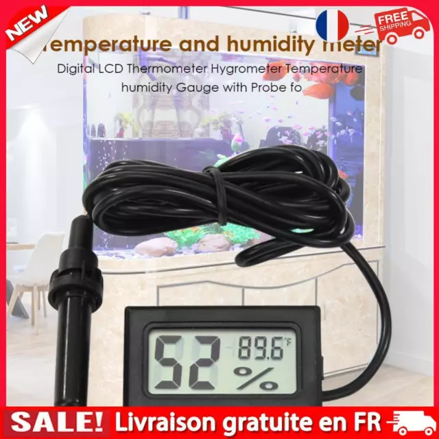 LCD Digital Thermometer Hygrometer Probe Refrigerator Temperature Humidity Gauge