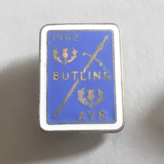 Rare old original Butlins badge :  Ayr 1962