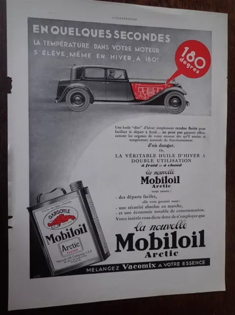 MOBILOIL oil 103 + adventure perfume by LT PIVER pub paper ILLUSTRATION 1932