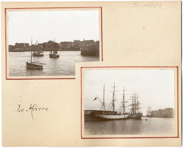 France, Le Havre, vue sur le port  vintage silver printEnsemble de 2 photograp