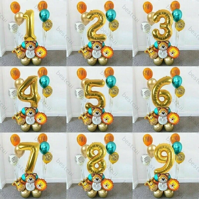 Decorazione Compleanno Dinosauro 2 Anni - Set Palloncini Con T-Rex, Striscione, Palloncino Numero 2 E Palloncini Fantasia - Tema Giungla Per Festa Bambino - 3