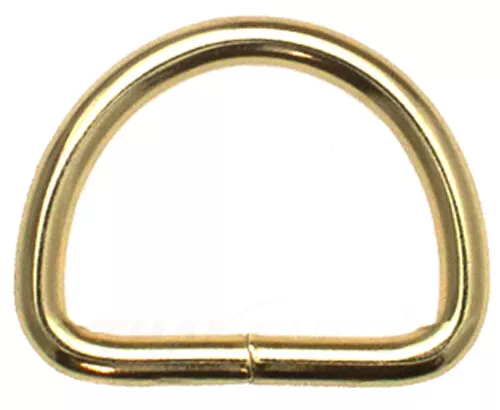 10St. D-Ringe 40mm x30x4,0mm Stahl Gold vermessingt Halbrund Ring D Ringe D-Ring