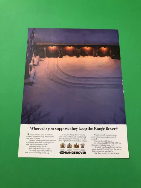 1992 1993 Range Rover Original Vintage Print Ad Advertisement A2