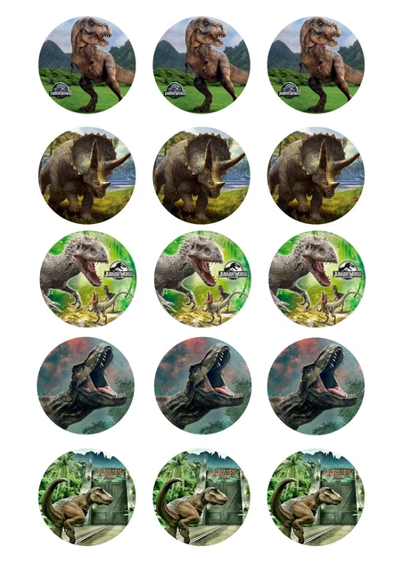 JURASSIC PARK WORLD Dinosaur Cupcake Toppers | Edible Print | Icing ...
