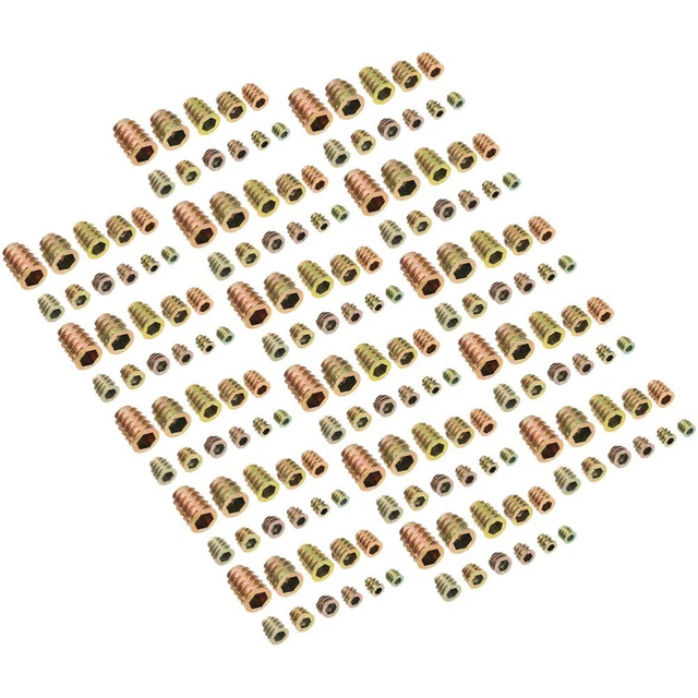 460 Pcs Internal External Tooth Nut Zinc Alloy Threaded Insert Nuts