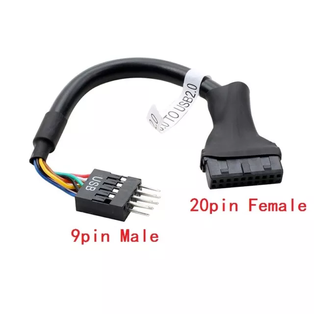 19/20 Pin USB 3.0 Female To 9 Pin USB 2.0 Male Motherboard Header Adapter Cord 2