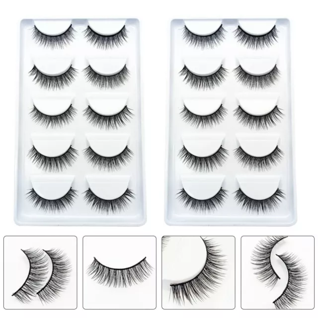 10 Pairs Pestanas Postizas Naturales Fake Eyelashes False Dense