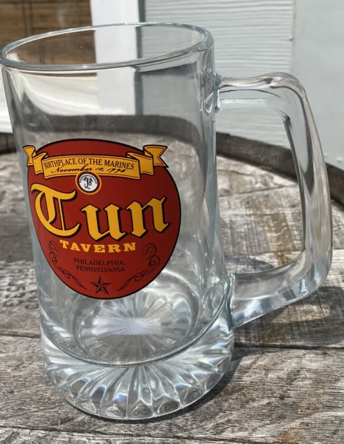 Vintage Tun Tavern Philadelphia Birthplace Of The Marines Glass Beer 24 Oz. Mug3