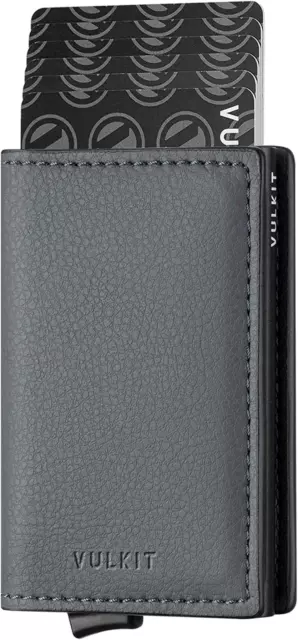 Credit Card Holder RFID Blocking Leather Automatic Pop up Wallet Aluminum Slim P