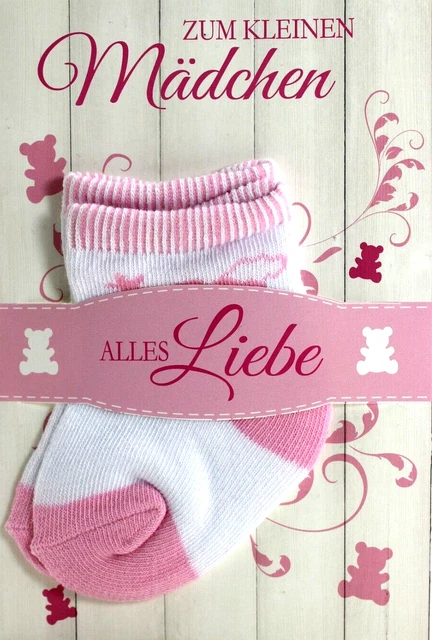 Willkommenskarte Für Mädchen 2025 – Rosa Hasen-Design, Innen Blanko, 350g/m² Karton, #1819