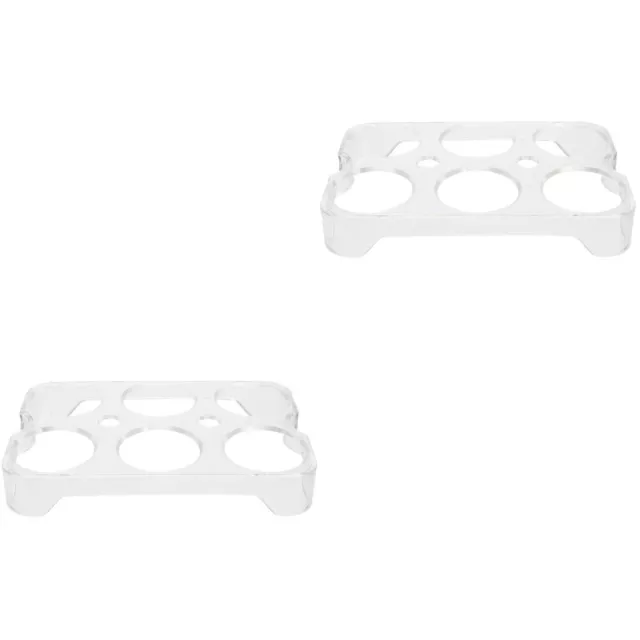 Set of 2 Refrigerator Egg Holder Containers for Food Storage Box