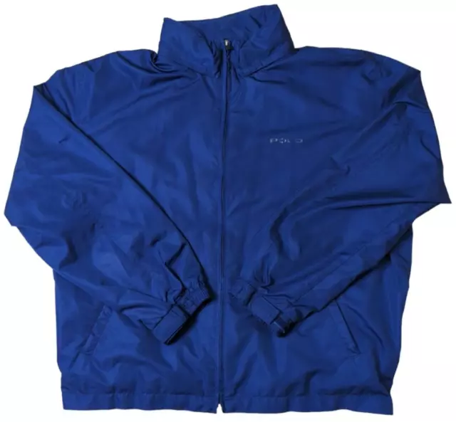 Polo Ralph Lauren Golf Jacket Men's XL Blue Full Zip Windbreaker Lined Hood