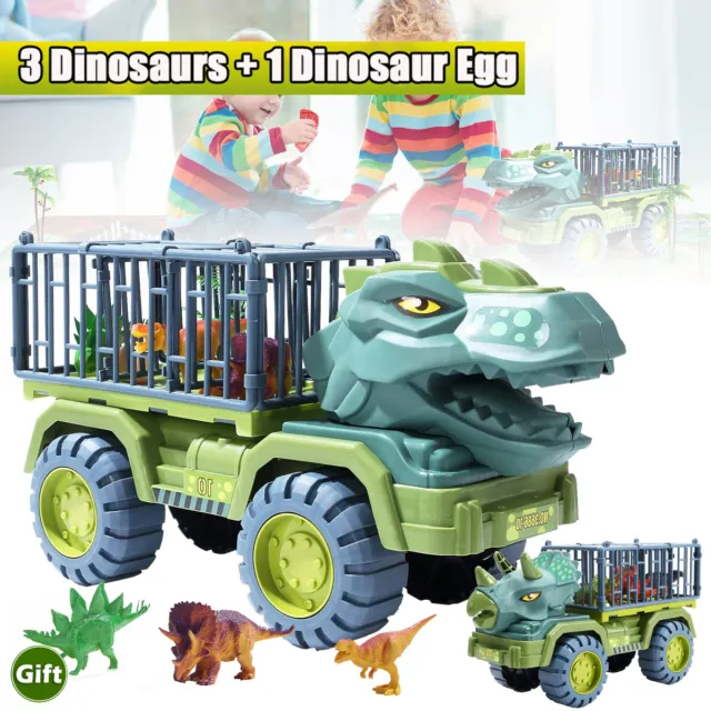 Dinosaurier Spielzeug Figuren Triceratops Transportwagen Dino Kinder Spielzeug