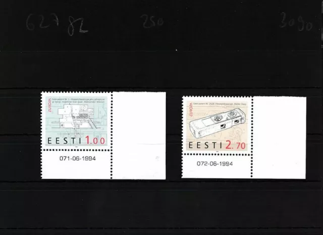 Estonia 233-234 nuevo con goma original piezas frontera de la esquina (103090