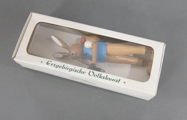 Hase Osterhase Erzgebirgische  Volkskunst Ostern Holz Erzgebirge 16 cm 