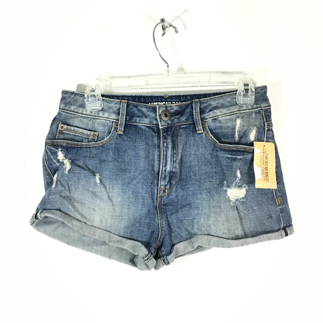 American Rag Womens Juniors Boston Legend Wash Distress Shorts 5 Blue