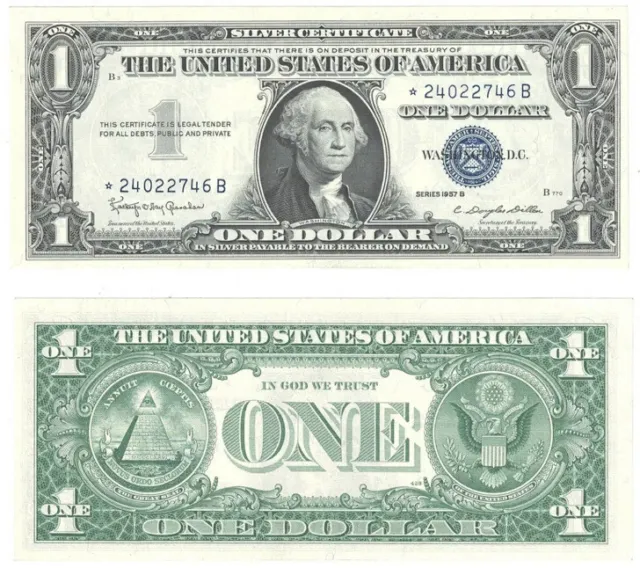 ONE 1957-B $1 Silver Certificate⭐️Star Note⭐️B Block Fr 1621* Uncirc. Consec.