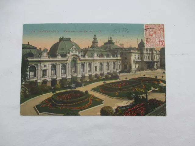 CPA carte postale ancienne 1923 MONACO MONTE CARLO ENSEMBLE DU CASINO