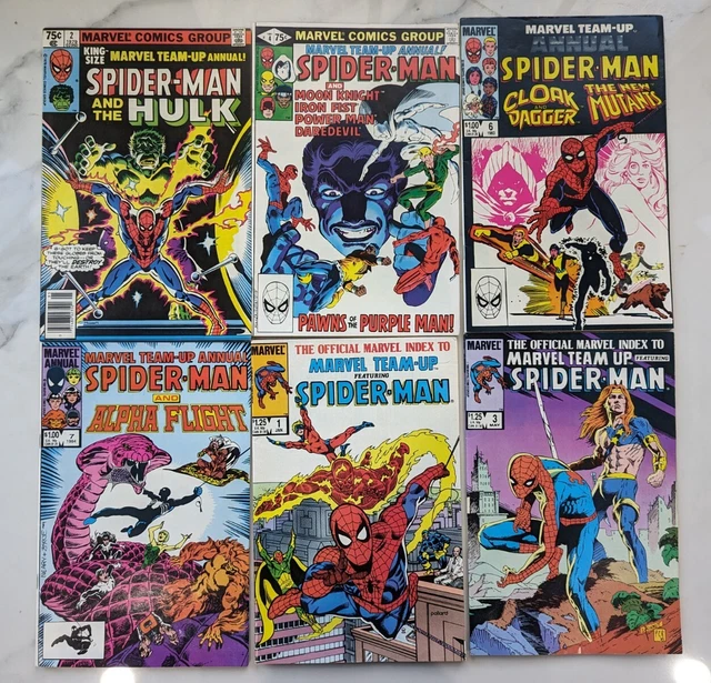 Marvel Team-Up Annual Lot #2, 4, 6, 7.  Index #1, 3. (1979-86).  Combine Ship