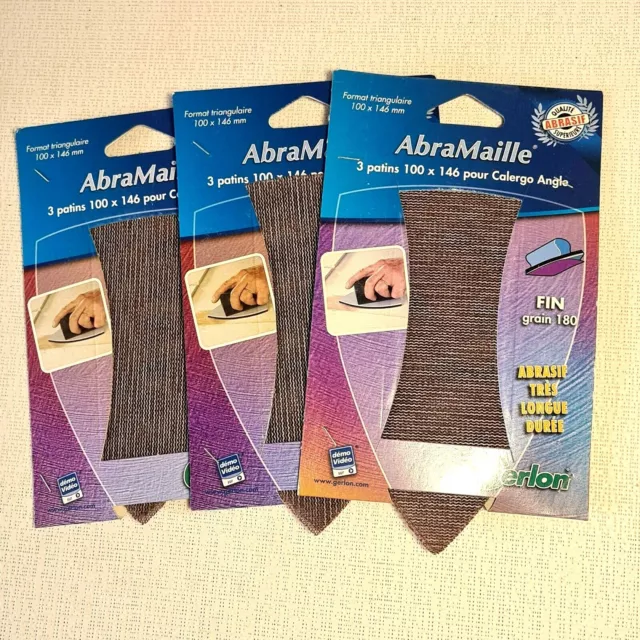 🔅 9 feuilles abrasives GERLON  100 x 146 mm grains 180 triangle pour calergo