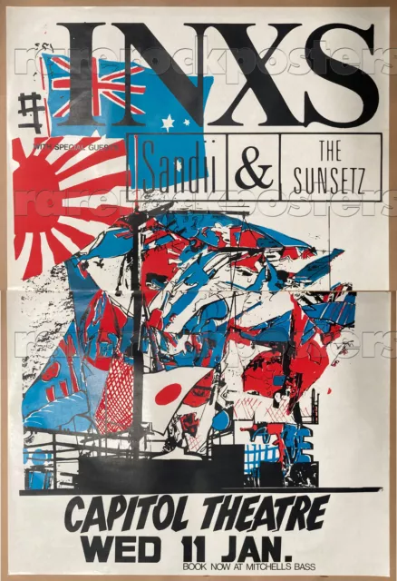 Inxs / Sandii & The Sunsetz ~ Original 1984 Aust Gig Two Sheet Poster ~ Sydney