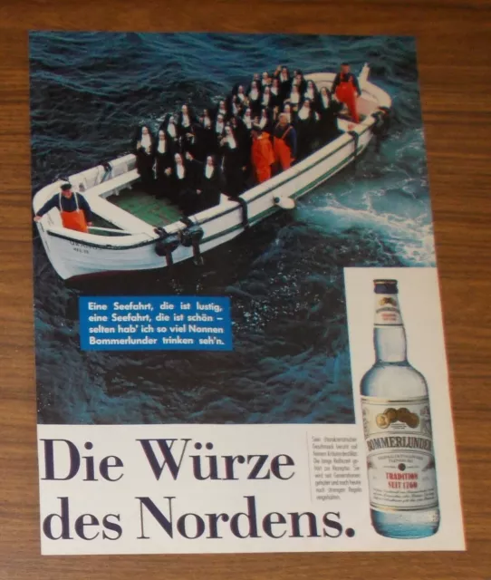 Seltene Werbung BOMMERLUNDER Gruppe Nonnen auf URANUS HEL 15 Börteboot 1988