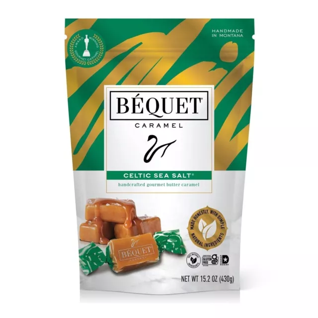 Béquet Handcrafted Gourmet Celtic Sea Salt Caramel 15.2 oz expedited shipping