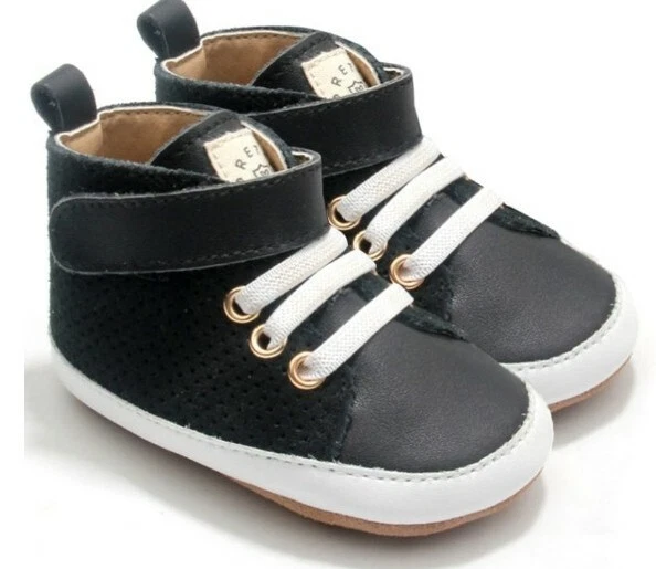 NEW PRETTY BRAVE – Baby HI-TOP JET BLACK Shoes Age: 0-6mo. Size:  11cm