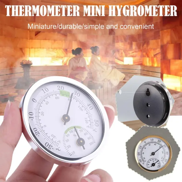 Thermometer mini hygrometer analog humidity room climate outside NEW~ J8F0