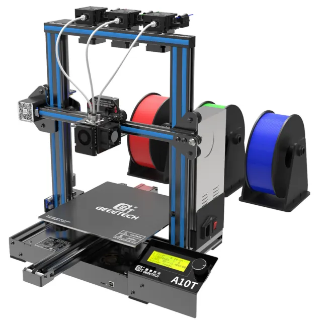 Geeetech 3D Printer A10T Triple Extruder Auto-Leveling Break-resum 220*220*250mm