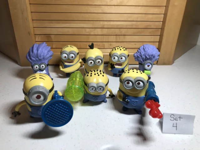 2013 Despicable Me 2 McDonalds Happy Meal Toys Complete Set of 8 Minions Set #4