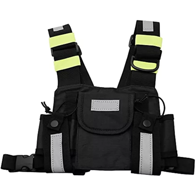 Harness Chest Rig Bag Pocket Pack Holster Vest Fluorescent for Two Way Radio