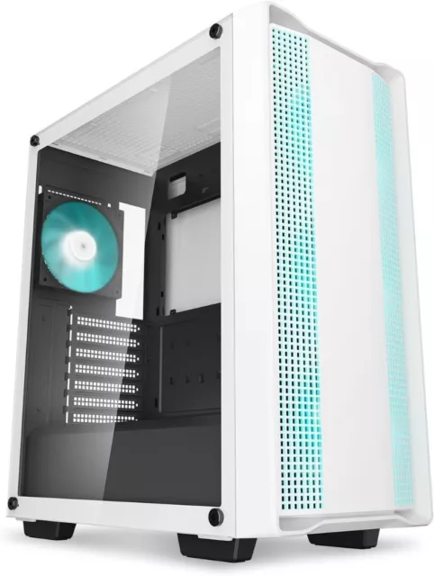DeepCool CC560 WH V2 Mid-Tower ATX PC Case, 4x Pre-Installed 120mm LED Fans