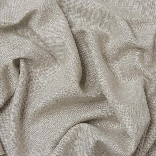 Burgos Spanish Linen 100% Linen Natural Plain Fabric Rustic Curtains Upholstery