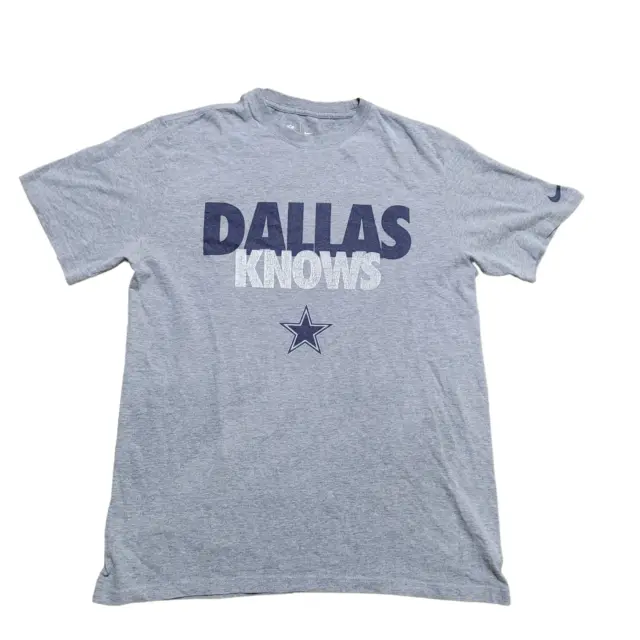 Nike NFL Team Apparel Short Sleeve Dallas Cowboys Graphic T-Shirt Gray Men Large