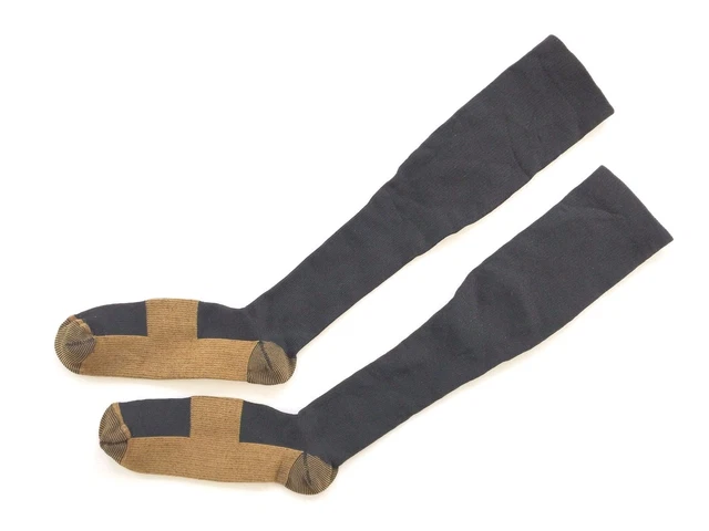 Lot de chaussettes de compression en cuivre anti fatigue mollet haut sous le genou pied soulagement de la douleur 3