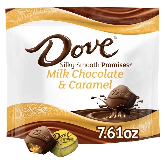DOVE PROMISES Milk Chocolate & Caramel Self Care Candy, 7.61 oz Bag