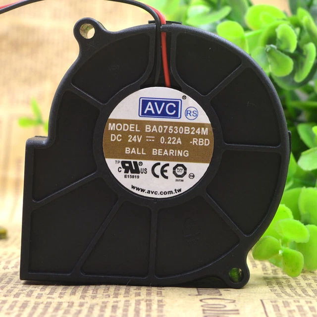 1pc AVC BA07530B24M 24V 0.22A 7530 7.5CM 2-wire Turbo Cooling Fan