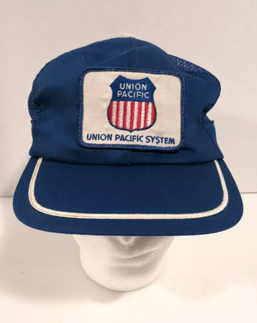 Vintage Union Pacific System Railroad Hat Cap Mesh Snapback USA