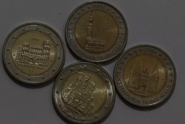 🧭 🇩🇪 Germany 2 Euro - 4 Commemorative Coins B56 #40