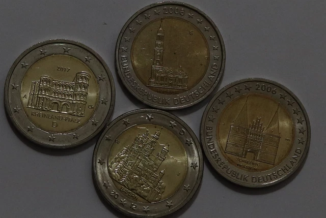 🧭 🇩🇪 Germany 2 Euro - 4 Commemorative Coins B56 #40