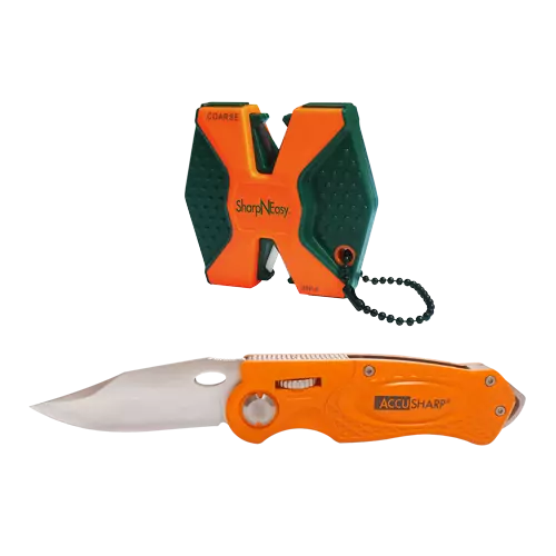 AccuSharp Sharp-n-Easy Orange Two Step & Orange Sport Knife Combo - A045C